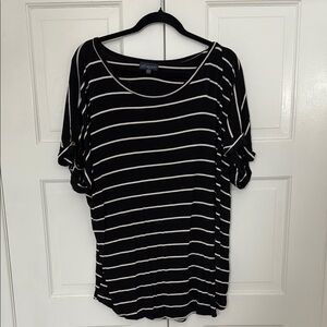 Cato Black and White Dolman Sleeve Boxy Tee